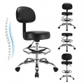 OUTMASTER Drawing Stool, Ergonomic Backrest Detachable with Footrest, Suitable for Office Use(Black)